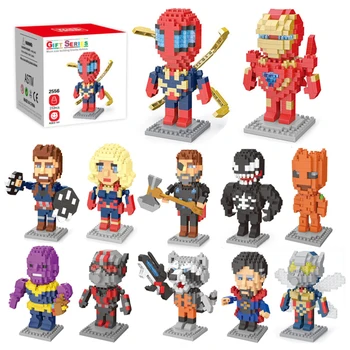Mali Dijamant Građevinski Blokovi I Cigle Marvel Spider-Man I Iron Man Thor Malloc Dr. Strange Crtani Igračke Dječji Božićni Poklon