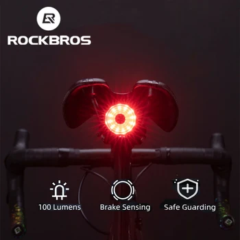 ROCKBROS Ažuriranje Pametan Biciklistička dugo Svjetlo Auto Start/Stop Senzor Kočnice Biciklistička Fenjer Vodootporan USB Led Punjenje Bicikl Pribor