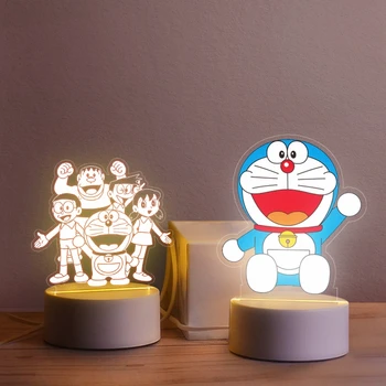 Kawaii Anime Periferija Crtani Film Led Mali Noćno Svjetlo Slatka Doraemon Spavaća Soba Noćni Lampe Ukras Igračka Baby Darove Za Rođendan