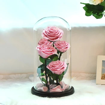 Дропшиппинг Očuvana Ruža Ljepotica i Zvijer Pravi Cvijeće u Staklenoj Kupoli Svadbeni Poklon za Majčin Dan na Dan Rođenja za Žene
