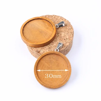 reidgaller 10 kom. pogodan 30 mm drveni кабошон polica postavke diy prazan drveni privjesak baza za ogrlice izrada nakita