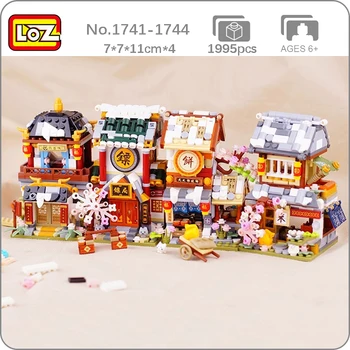 LOZE City Street, Kineska Četvrt, Pošta, Pekara, Hotel Konoba Riža Kolač Shop Arhitektura DIY Mini Blokovi, Cigle, Građevinski Igračke bez Kutije