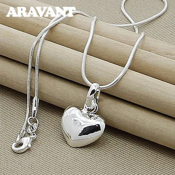 Krug ogrlice привесного srca srebra 925 sterling za nakit od srebra djevojaka žene