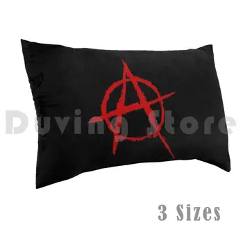 Simbol Anarhije u crvenoj Jastučnicu s po cijeloj površini 50x75 Anarhija Anarhistički anarhistički Slobodarski Punk Sloboda Socijalizam