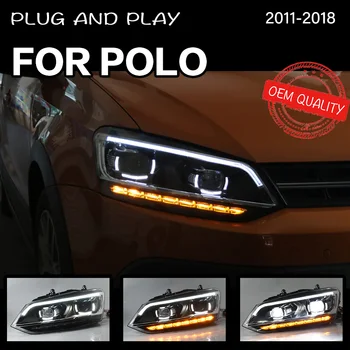 Lampe Za VW Polo 2010-2018 Auto LED DRL Hella 5 Xenon Leće Hid H7 VW Vento Auto Oprema