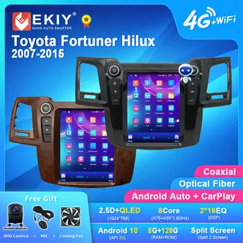 EKIY TT7 Za Toyota Fortuner/Hilux 2007-2015 Za Tesla Stil Ekran Auto-Radio Media Player Navigacija za Android bez 2din