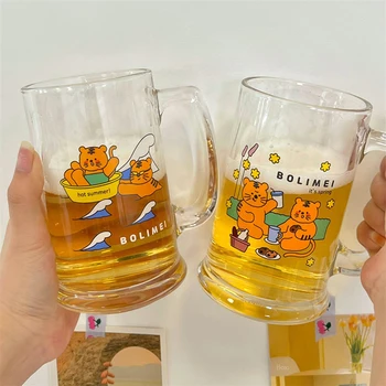 Kawaii Korejski Mačka Staklena Šalica S Ručkom Za Pivo Kava, Ledeni Viski Sok, Vino, Mlijeko Bob Čaj Kreativna Slatka Šalice Poklon Za Rođendan