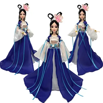 Pribor Za Lutke Cosplay Tradicionalni Kineski Drevni Odijelo Za Uljepšavanje Odjeću Za Barbie Lutke Večernja Haljina Večernja Haljina Plava