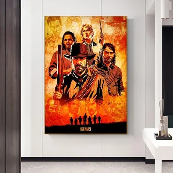 Klasični Red Dead Redemption 2 Movic Platnu Poster za Zid Umjetničke Slike s po cijeloj površini za Dnevni boravak Home Dekor Бескаркасный