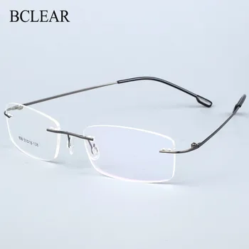 BCLEAR Rimless Od Legure titana U Okvirima Gospodo Ultra Optički Naočale Za Kratkovidnost Na Recept Muške Naočale bez okvira 6 boja