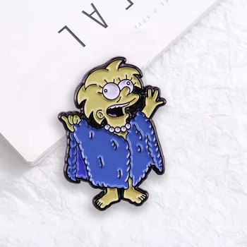 Lisa Simpson Lizard Queen Broš Pop Anime Ikonu Zabavna Animacija Pin Slatka Crtani Kaput Jakna Ukras Poklon za Prijatelja