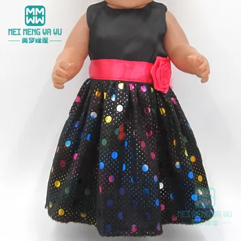 Dječja odjeća za lutke odgovara na 43 cm, igračke, pribor za novorođenčad lutke, moderan crna haljina princeza sa šljokicama