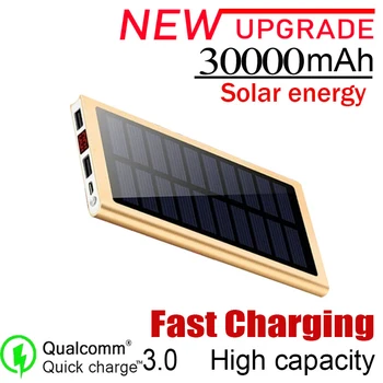 30000 mah 2USB Tanak Solarni Bežični Prijenosni kabel za Punjenje Power Bank za iPhone LaptopSolar wireless power bank 30000 mah
