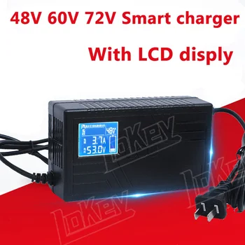 48 60 72 U Litij lipo LiFePO4 Olovo-kiselina baterije prijenosni pametna punjač sa LCD ekranom za Električnog skutera ebike motocikl