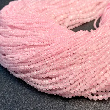 Prirodni Ružičasti Kvarc Cut-Okrugle Perle Pink Crystal Slobodan Razuporne Perle za Izradu Nakita DIY Narukvica Naušnice Pribor