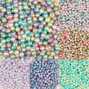 Šarene ABS Imitacija Bisernih Perli Modni 3-12 mm Okrugle Plastične Akril Razuporne Perle za Izradu Nakita Dječji Alata za 