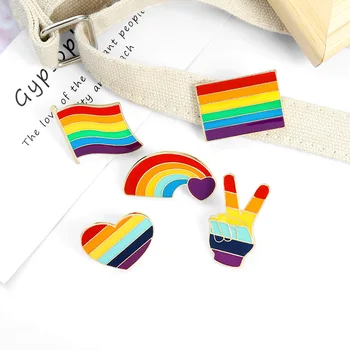 LGBT Rainbow Zastava Metalne Igle Broš za Žensku Odjeću, Naušnice, Ogrlice i Nakit Kit Lesbian Biseksualci Narukvice Muški Ponos