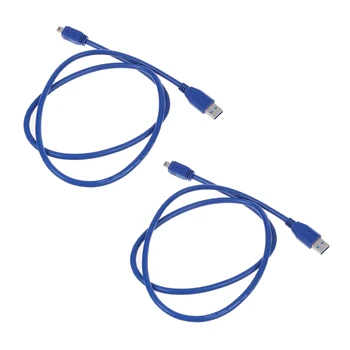 2X Plava Superspeed USB 3.0 Tip A muški na Mini B 10-pinski Штекерный kabel-ac prilagodnik izmjeničnog napona Kabel