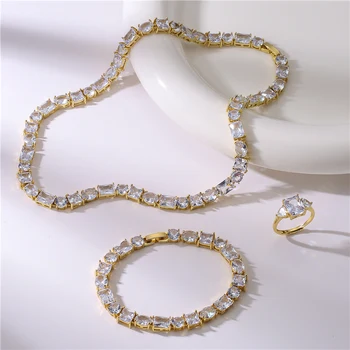 HECHENG, Luksuzno ogrlice za žene ААААА Cirkon Ogrlica Narukvica Prsten, Naušnice nakit Kit Božićne darove na veliko