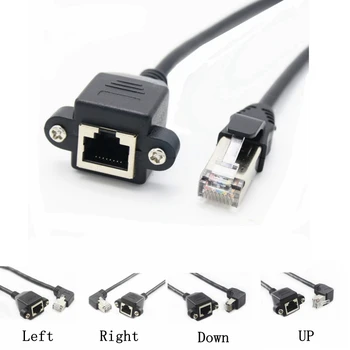 8-pinski kabel RJ45 od muškaraca i žena s vijčanim učvršćenjem na alatnoj Ethernet LAN Mreže 8-Pinski cijev pod kutem od 90 stupnjeva 0,3 m 0,6 m 1 m