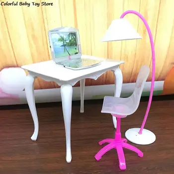 1 compl. Lutkarska Namještaj Stol + Lampa + Laptop + Stolica Pribor Za Lutke