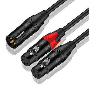 DREMAKE Balanced XLR mikrofon Y Razdjelnik Audio kabel 2 utikača na 1 priključak XLR Priključak Kabel adapter za mikrofon, XLR Priključak na dual XLR Priključak Kabel Y