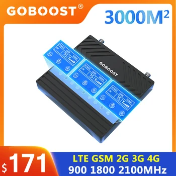 GOBOOST 3 Band Pojačalo GSM 900 1800 2100 Mhz B8 B3 B1 LTE GSM-2G 3G 4G Pojačalo Signala za Mobilni Repeater 75 db AGC MGC