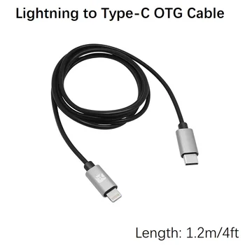 Lightning kabel to Type-C OTG za Shanling UA2, qudelix 5k, Audirect Beam 2, Nuprime Hi-mDAC iPhone 12 Pro XS Max, XR, XS 8P, 1,2 m