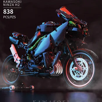Tehnički Kawasaki H2R Motocikl Model Automobila Igračaka Građevinski Blokovi i Cigle Speed Trkaći Automobil Set Igračaka za Djecu Pokloni