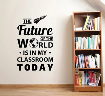 Budućnost svijeta je Cool Citat Naljepnica Na Zidu Studija Obrazovanje Inspirativna Vinil Naljepnica Poznavanje Umjetnosti Učitelj Dekor Sobe