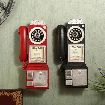 Kreativnost Vintage Model Telefona Zidni Viseći Ukras Retro Namještaj Telefon Minijaturne Obrt Poklon za Bar Ukras Kuće