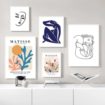 Sažetak Slika na Platnu Matisse Umjetnička Djela Zid Umjetnosti Grafike Tijelo Lice Plakat Moderne Dekorativne Slike za Dnevni boravak Kućni Dekor