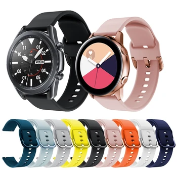 Silikon Remen Za Samsung Galaxy Watch3 41 mm 45 mm Satovi 42 mm 46 mm Aktivni 2 Pametna Narukvica Za Sat Gear S3 Sportski Ručni Narukvice