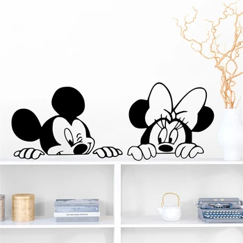 disney Mickey i Minnie mouse vinil naljepnice za zid za dječje sobe dječji home dekor crtani naljepnice za zid diy zid umjetnost