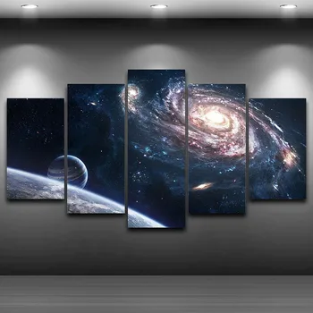 5 Ploča Svemir Planet svemir Caudros Fotografije Plakata HD Ulje na platnu Zid Umjetnost Platnu Home Dekor Dekoracija Dnevni boravak