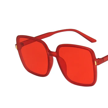 Prevelike Sunčane Naočale U Kvadratni Ivicom Muške I Ženske Crvene, Ružičaste Leće UV400 Zaštitne Naočale Modni Dizajn Gafas De Sol