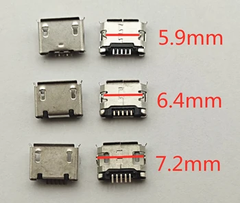 50 kom. mini-Micro USB 5pin 5,9 6,4 mm mm 7,2 mm kratka igla 5P DIP2 Port za prijenos podataka Port za punjenje Mobilnog krajnjeg priključka