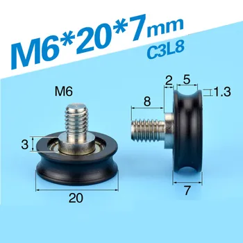 5*20*7 mm M6*20*7 mm U utor tip remenice kotača ugrađeni utor 625 zz 3D pisač plastične vrećice ležaj remenice kotača