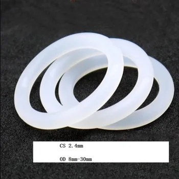2,4 mm Силиконовое brtveni prsten Prehrambena brtvena podloška Bijelo Gumena brtveni prsten OD 8 mm - 30 mm